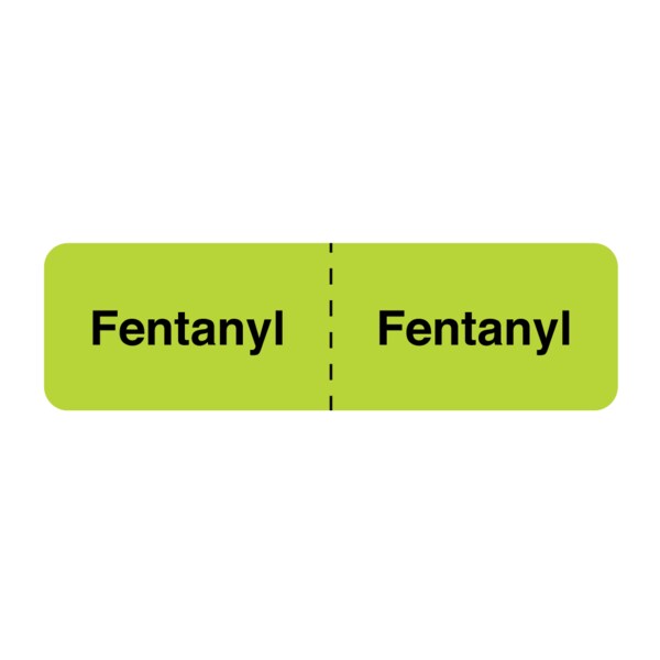 IV Drug Line Label - Fentanyl/Fentanyl 7/8" x 3" Flr Chart w/Black